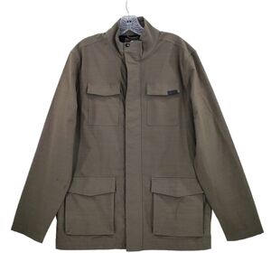 Skechers Field Jacket Mens L Olive Green Mesh Lined Full Zip Snap Button